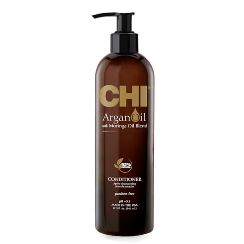 CHI Argan Oil Conditioner, Replenishes Hair Moisture, Enhances Strength & Helps Protect Against Damage, Sulfate, Paraben, & Cruelty-Free, 11.5 Oz